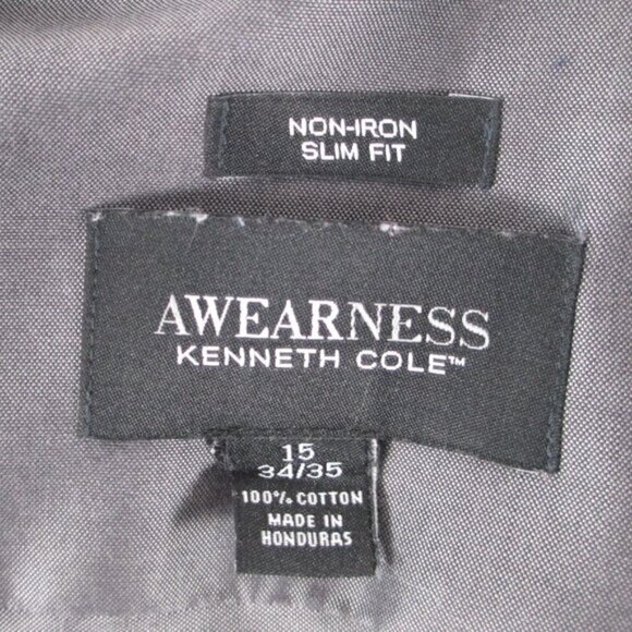 AWEARNESS KENNETH COLE GREY BUTTONDOWN SHIRT + TIE - Picture 4 of 16